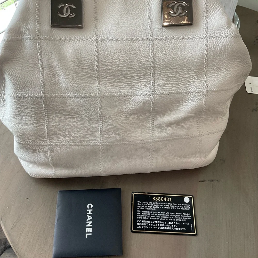 Chanel White Small Tote with COA - Picture 14 of 16